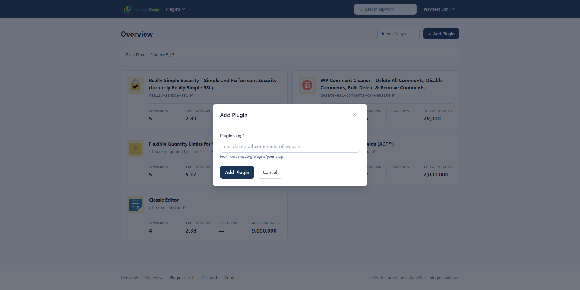 RankYourPlugin - analytics